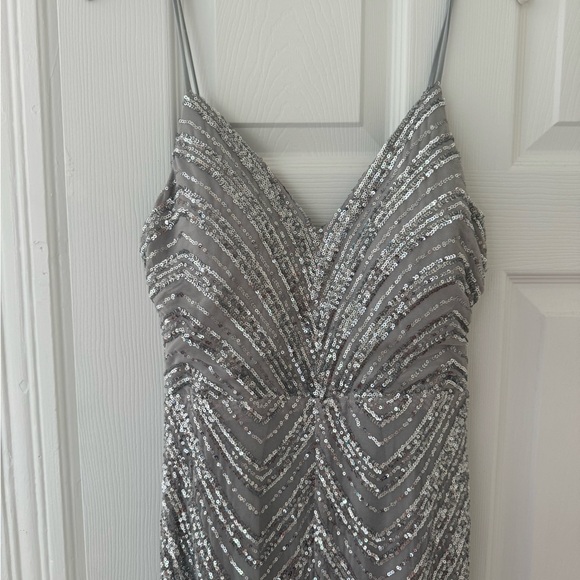 Lulus Outstanding Glow Silver Sequin Sleeveless Straight Leg Jumpsuit Small - Picture 6 of 16